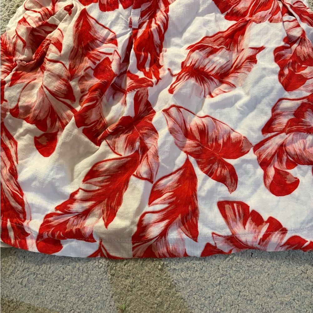Floral Red and White Women's Skirt